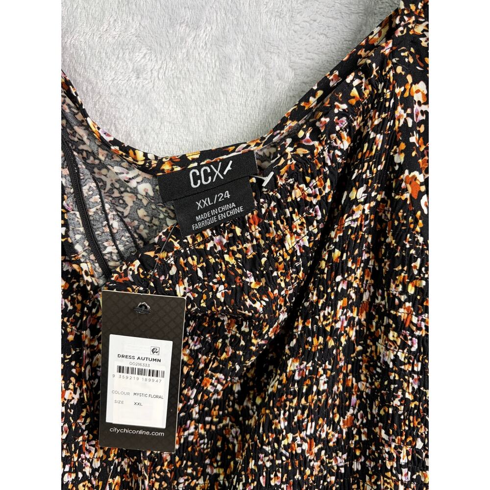 City Chic Abbigail Floral Long Sleeve A-Line Dress - Size XXL - NWT - Picture 7 of 9